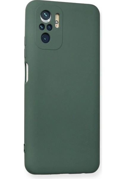 Xiaomi Redmi Note 10 Kılıf Nano Içi Kadife Silikon - Koyu Yeşil Drstr