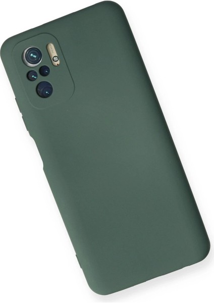 Xiaomi Redmi Note 10 Kılıf Nano Içi Kadife Silikon - Koyu Yeşil Drstr