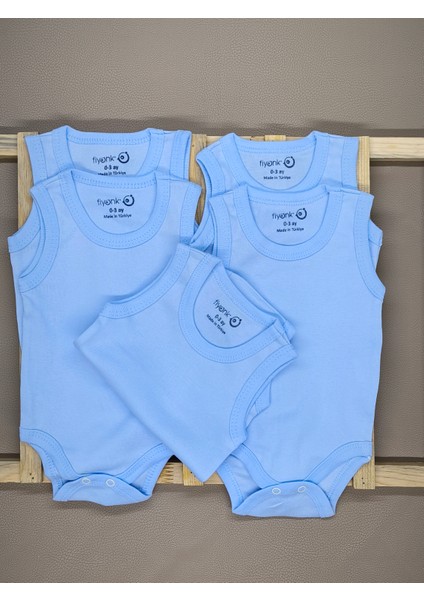 %100 Pamuklu 5li Mavi Bebek Çıtçıtlı Body Atlet modelleri