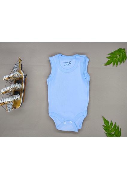 %100 Pamuklu 5li Mavi Bebek Çıtçıtlı Body Atlet indirimleri