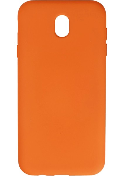 Samsung Galaxy J7 Pro / J730 Kılıf Nano Içi Kadife Silikon - Turuncu Drstr