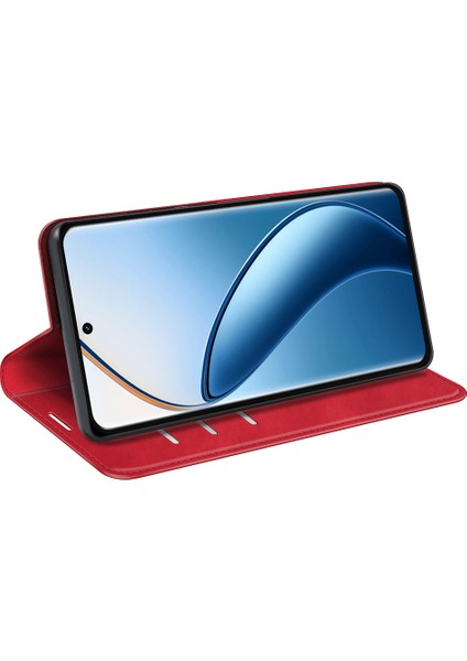 Realme 12 4g/12+5g Kılıf Cüzdan Pu Deri Stand Telefon Kılıfı Manyetik Otomatik Kapanma-Kırmızı (Yurt Dışından) fırsatları