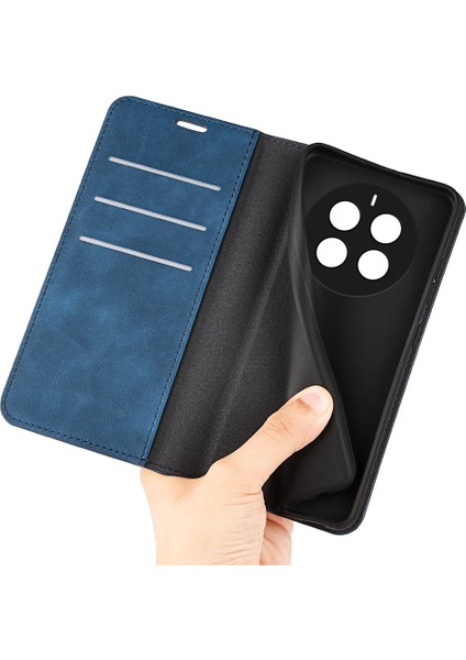 Realme 12 4g/12+5g Kılıf Cüzdan Pu Deri Stand Telefon Kılıfı Manyetik Otomatik Kapanma-Mavi (Yurt Dışından) fiyatları