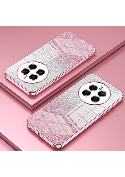 Realme 12 4g/12+5g Gradient Glitter Cep Telefonu Kılıfları Elektrokaplamalı Düşmeye Dayanıklı Tpu Kabuk-Pembe (Yurt Dışından) fiyatları