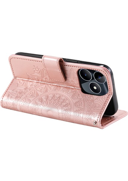 Realme Narzo N53 4G/C53(GLOBAL)/C53(HINDISTAN)/C51 Pu Deri Kılıf Mandala Çiçek Baskılı Stand Kapak-Gül Altını Için Cüzdan Kabuğu (Yurt Dışından) fırsatları