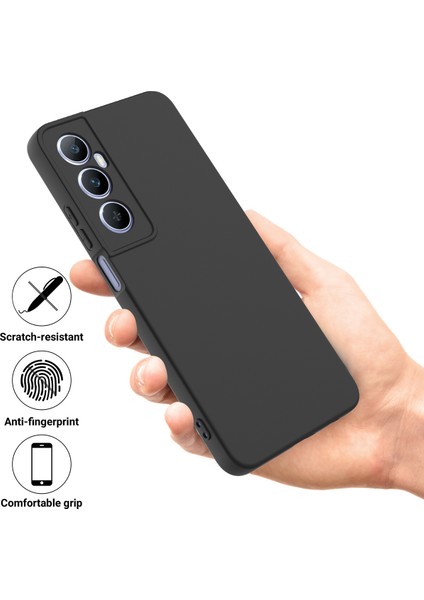 Realme C65 4g Koruyucu Kılıf Sıvı Silikon Telefon Kılıfı Bilek Kayışı Ile-Siyah (Yurt Dışından) fiyatları