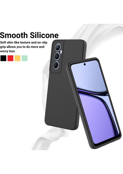 Realme C65 4g Koruyucu Kılıf Sıvı Silikon Telefon Kılıfı Bilek Kayışı Ile-Siyah (Yurt Dışından) modelleri