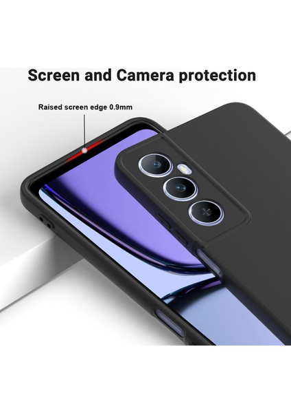 Realme C65 4g Koruyucu Kılıf Sıvı Silikon Telefon Kılıfı Bilek Kayışı Ile-Siyah (Yurt Dışından) fırsatları