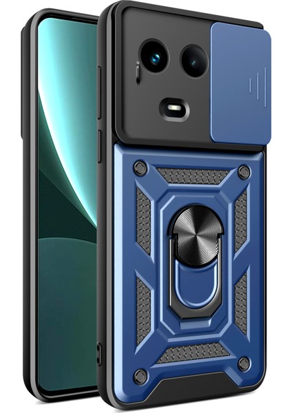 Realme 11X 5g/11 5g(Global)Kılıf Sürgülü Lens Koruyucu Pc+Tpu Halka Destekli Telefon Kılıfı-Mavi (Yurt Dışından)