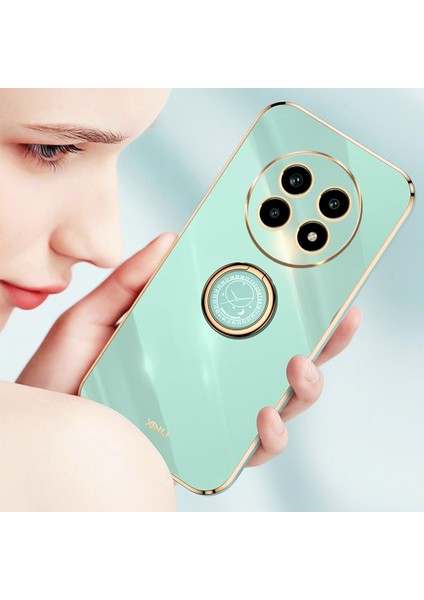 Xınlı Realme 13 Pro 5g(Global)/13 Pro+5g(Global)Kılıf Halkalı Kickstand Elektrokaplama Tpu Telefon Kılıfı-Mavi (Yurt Dışından)