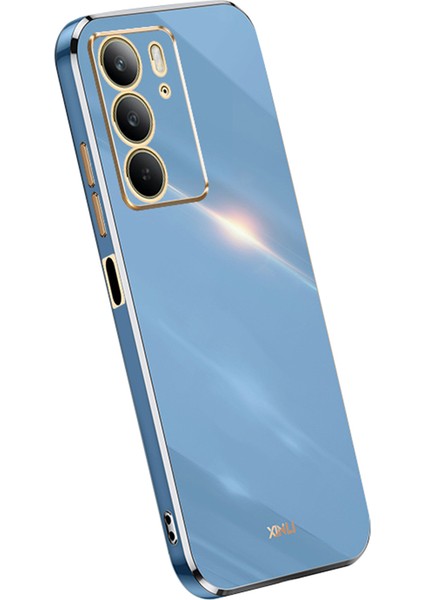 Xınlı Realme C75 Kılıf Tpu Telefon Kılıfı Galvanik Çerçeveli-Mavi (Yurt Dışından)