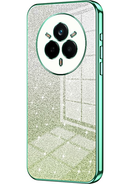 Realme 14 Pro 5g Kılıf Galvanik Degrade Parıltılı Tpu Telefon Kılıfı-Yeşil (Yurt Dışından)