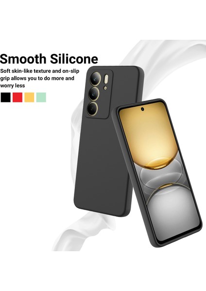 Realme C75 Kılıf Sıvı Silikon Telefon Arka Kapağı El Kayışı Ile-Siyah (Yurt Dışından) modelleri
