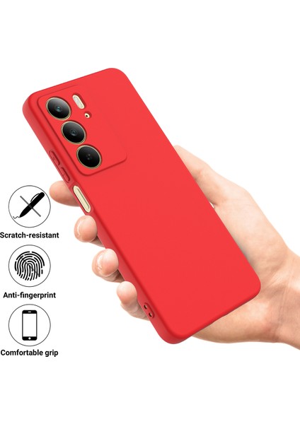 Realme C75 Kılıf Sıvı Silikon Telefon Arka Kapağı El Askısı Ile-Kırmızı (Yurt Dışından) fiyatları