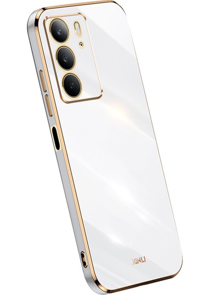 Xınlı Realme C75 Kılıf Tpu Telefon Kılıfı Galvanik Çerçeveli-Beyaz (Yurt Dışından)