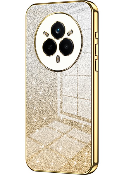 Realme 14 Pro 5g Kılıf Galvanik Degrade Parıltılı Tpu Telefon Kılıfı-Altın (Yurt Dışından)