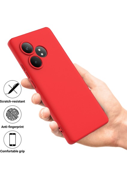 Realme Gt 6t 5g/gt 6 5g Kılıf Bilek Kayışlı Sıvı Silikon Telefon Kılıfı-Kırmızı (Yurt Dışından)