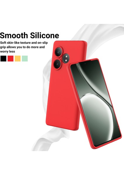 Realme Gt 6t 5g/gt 6 5g Kılıf Bilek Kayışlı Sıvı Silikon Telefon Kılıfı-Kırmızı (Yurt Dışından)