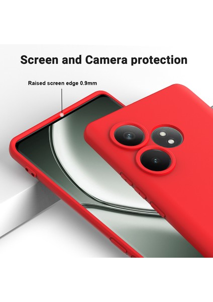 Realme Gt 6t 5g/gt 6 5g Kılıf Bilek Kayışlı Sıvı Silikon Telefon Kılıfı-Kırmızı (Yurt Dışından)