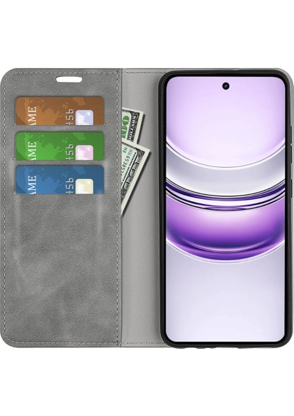 Realme 14X 5g Kılıf Cilt Dokunmatik Deri Cüzdan Telefon Kılıfı-Gri (Yurt Dışından) fiyatları