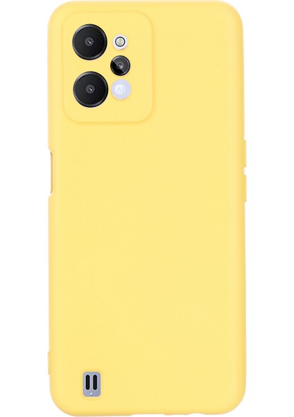 Realme C31 Sıvı Silikon Telefon Kılıfı Için, Kalınlaştırıcı Tasarım Yumuşak Mikrofiber Astar Yastık Çizilmez Koruyucu Kılıf-Sarı (Yurt Dışından) modelleri