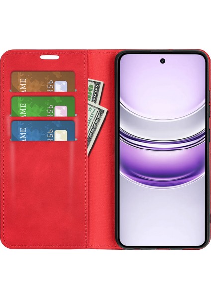 Realme 14X 5g Kılıf Cilt Dokunmatik Deri Cüzdan Telefon Kılıfı-Kırmızı (Yurt Dışından) fiyatları