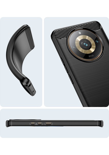 Realme Narzo 60 Pro 5g Fırçalanmış Tpu Telefon Kılıfı Karbon Fiber Dokulu Çizilmez Arka Kapak-Mavi (Yurt Dışından) fırsatları