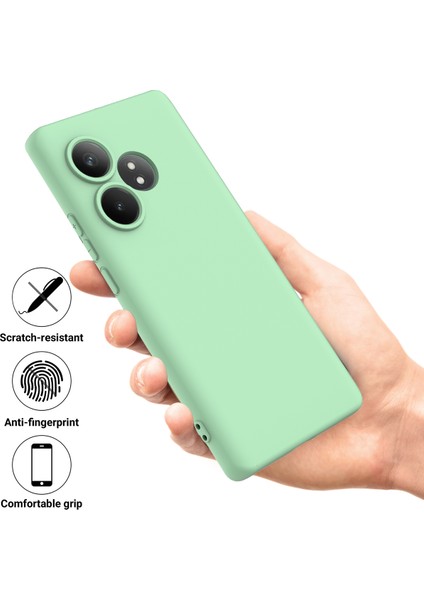 Realme Gt 6t 5g/gt 6 5g Kılıf Bilek Kayışlı Sıvı Silikon Telefon Kılıfı-Yeşil (Yurt Dışından)