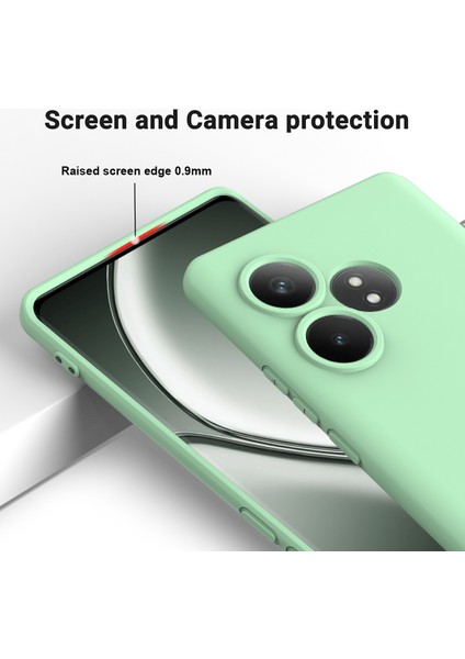 Realme Gt 6t 5g/gt 6 5g Kılıf Bilek Kayışlı Sıvı Silikon Telefon Kılıfı-Yeşil (Yurt Dışından)