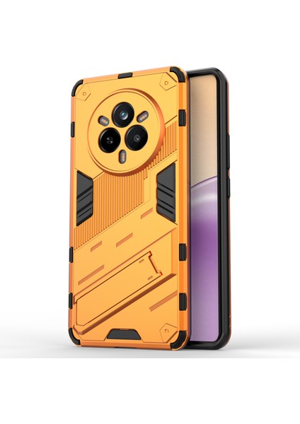 Realme 14 Pro 5g Kılıf Pc+Tpu Darbeye Dayanıklı Telefon Kılıfı Kickstand Ile-Turuncu (Yurt Dışından)