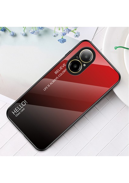 Realme C67 4g Temperli Cam Kılıf Düşmeye Karşı Koruyucu Telefon Kılıfı-Degrade Kırmızı Siyah (Yurt Dışından) indirimleri