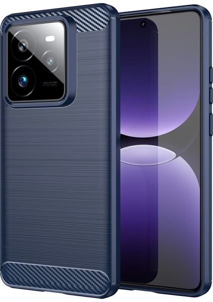 Realme Gt 7 Pro 5g Kılıf Koruyucu Telefon Kılıfı Karbon Fiber Doku Fırçalanmış-Mavi (Yurt Dışından)
