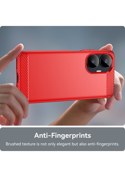 Realme C55 4g Için Karbon Fiber Dokulu Tpu Kılıf, Fırçalanmış Çizilmez Telefon Kılıfı-Kırmızı (Yurt Dışından) indirimleri