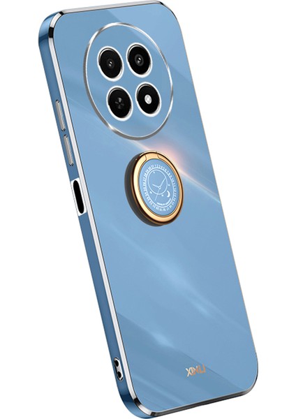 Xınlı Realme 12 5G/12X 5g Kılıf Düşmeye Lı Halka Destekli Tpu Galvanik Telefon Kılıfı-Mavi (Yurt Dışından)