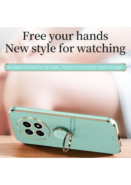 Xınlı Realme 12 5G/12X 5g Kılıf Düşmeye Lı Halka Destekli Tpu Galvanik Telefon Kılıfı-Mavi (Yurt Dışından) modelleri