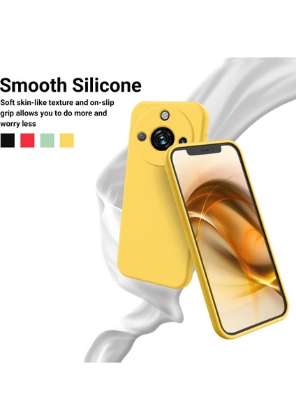 Realme 11 Pro+5g/realme 11 Pro 5g Için Akıllı Telefon Kılıfı, Kayışlı Sıvı Silikon Yumuşak Astarlı Telefon Kılıfı-Sarı (Yurt Dışından) fırsatları
