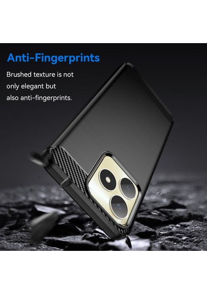Realme C53 (KÜRESEL)/C53 (HINDISTAN)/C51/NARZO N53 4g Için Koruyucu Kılıf, Karbon Fiber Dokulu Yumuşak Tpu Fırçalanmış Telefon Kılıfı-Siyah (Yurt Dışından) modelleri