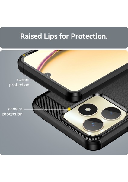 Realme C53 (KÜRESEL)/C53 (HINDISTAN)/C51/NARZO N53 4g Için Koruyucu Kılıf, Karbon Fiber Dokulu Yumuşak Tpu Fırçalanmış Telefon Kılıfı-Siyah (Yurt Dışından) indirimleri