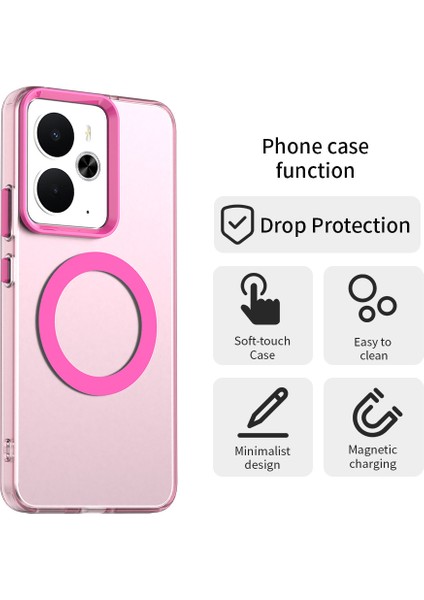 Realme 14 5g Kılıf Magsafe Anti Drop Hibrit Telefon Arka Kapağı ile Uyumlu-Kırmızı (Yurt Dışından) modelleri