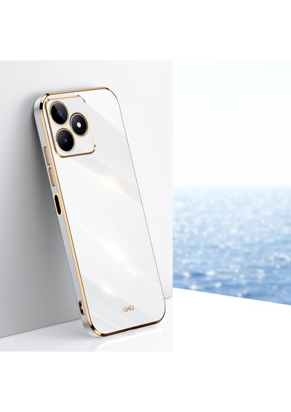 Xınlı Realme C53 (KÜRESEL)/C53 (HINDISTAN)/C51 Için Çizilmez Tpu Telefon Kılıfı, Elektrokaplama Kenar Telefon Kılıfı-Beyaz (Yurt Dışından) indirimleri