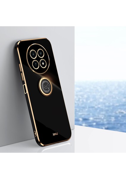 Xınlı Realme 12 5G/12X 5g Kılıf Düşmeye Lı Halka Destekli Tpu Galvanik Telefon Kılıfı-Siyah (Yurt Dışından) indirimleri