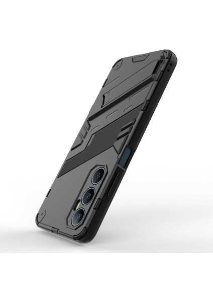 Realme C65 4g Kılıf Pc+Tpu Çizilmez Telefon Kılıfı Katlanır Ayaklı-Siyah (Yurt Dışından) fırsatları
