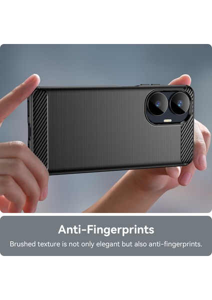 Realme C55 4g Için Karbon Fiber Dokulu Tpu Kılıf, Fırçalanmış Çizilmez Telefon Kılıfı-Siyah (Yurt Dışından) indirimleri