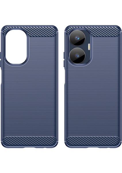Realme C55 4g Için Karbon Fiber Dokulu Tpu Kılıf, Fırçalanmış Çizilmez Telefon Kılıfı-Mavi (Yurt Dışından) modelleri