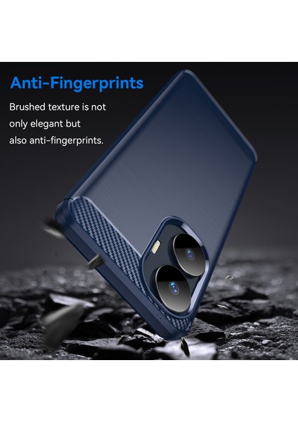 Realme C55 4g Için Karbon Fiber Dokulu Tpu Kılıf, Fırçalanmış Çizilmez Telefon Kılıfı-Mavi (Yurt Dışından) fırsatları