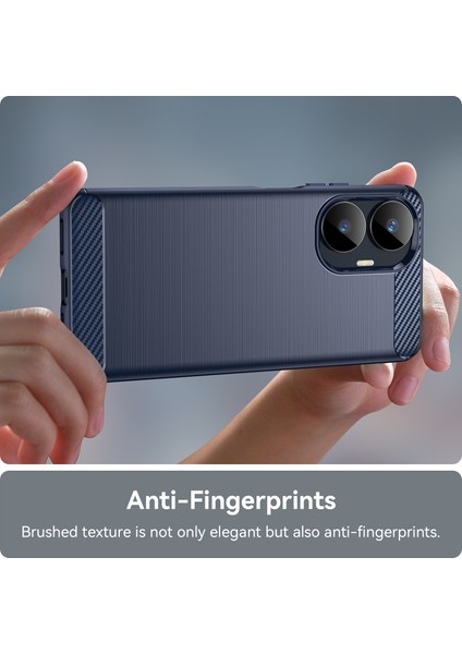Realme C55 4g Için Karbon Fiber Dokulu Tpu Kılıf, Fırçalanmış Çizilmez Telefon Kılıfı-Mavi (Yurt Dışından) indirimleri