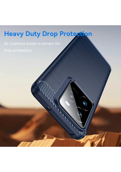 Realme Gt 7 Pro 5g Kılıf Koruyucu Telefon Kılıfı Karbon Fiber Doku Fırçalanmış-Mavi (Yurt Dışından) fırsatları