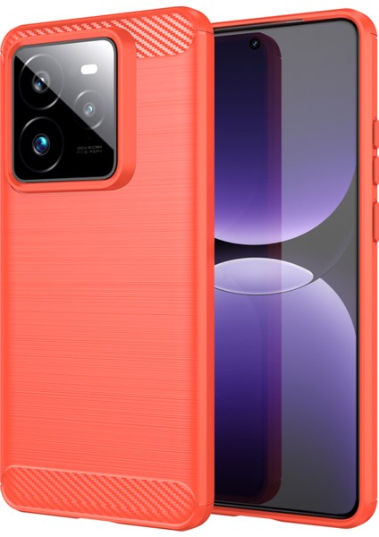 Realme Gt 7 Pro 5g/gt7 Pro Racing 5g Kılıf Koruyucu Telefon Kılıfı Karbon Fiber Doku Fırçalanmış-Kırmızı (Yurt Dışından)