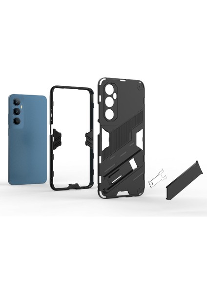 Realme C65 4g Kılıf Pc+Tpu Çizilmez Telefon Kılıfı Katlanır Ayaklı-Beyaz (Yurt Dışından) fiyatları