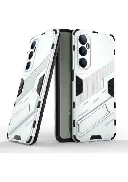 Realme C65 4g Kılıf Pc+Tpu Çizilmez Telefon Kılıfı Katlanır Ayaklı-Beyaz (Yurt Dışından) modelleri